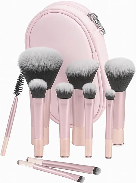 Kit Mini Pincéis de Maquiagem 10 Peças Travel Size AM Comércio 1