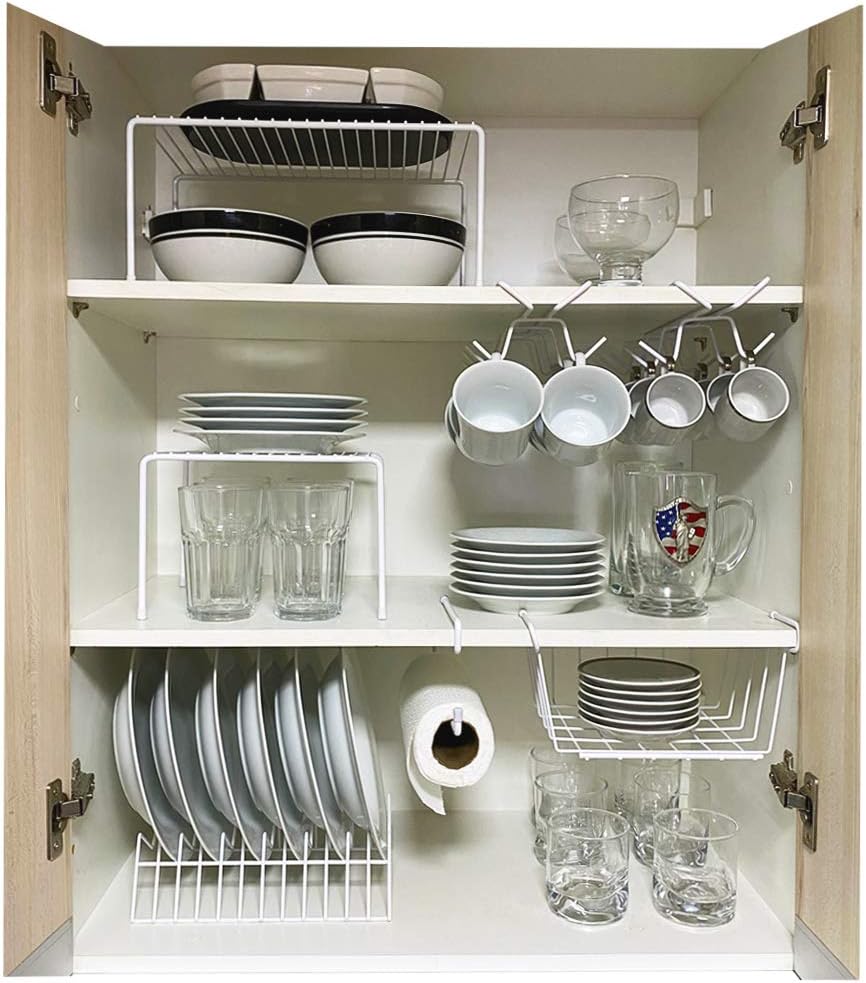 Organizador Armário Cozinha Kit 7 Peças Prateleira Elegance 1