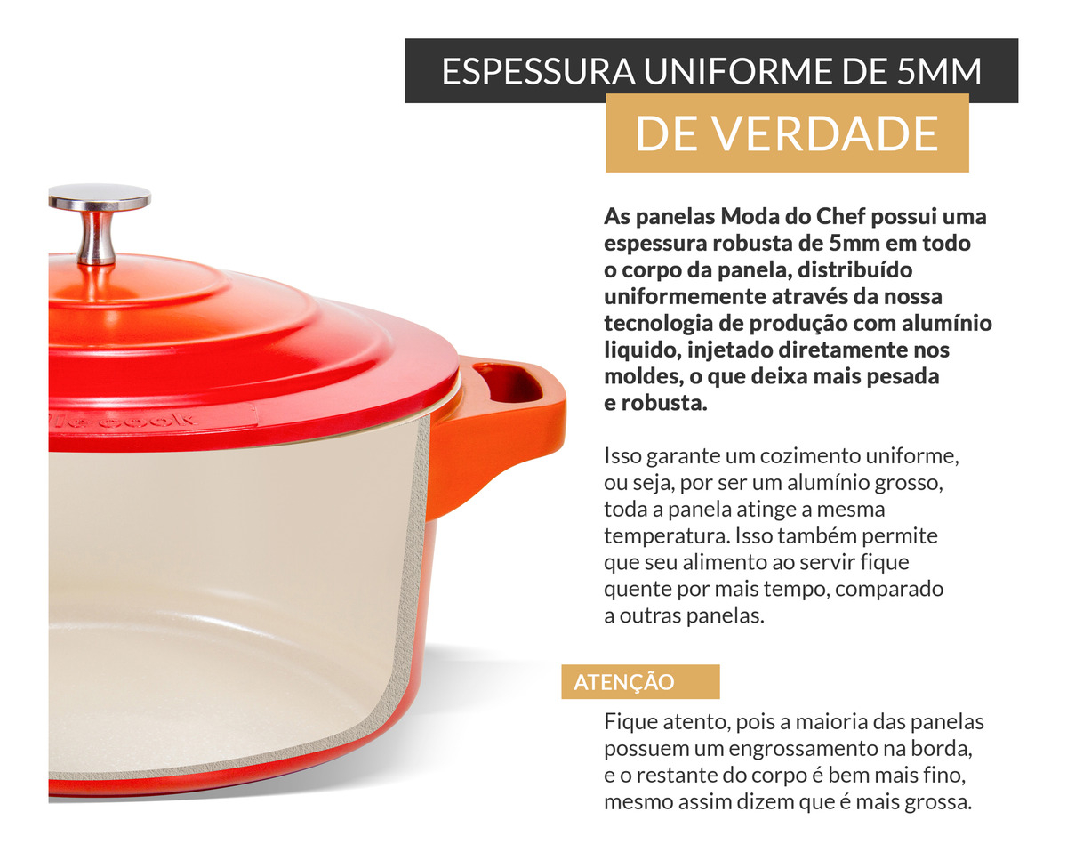 Panela Tipo Caçarola com Revestimento Cerâmico 32 cm 2