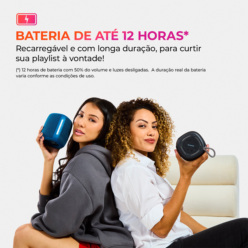 Caixa de Som Speaker AIWA SP-03-B 15 W Bluetooth IPX4 RGB 3