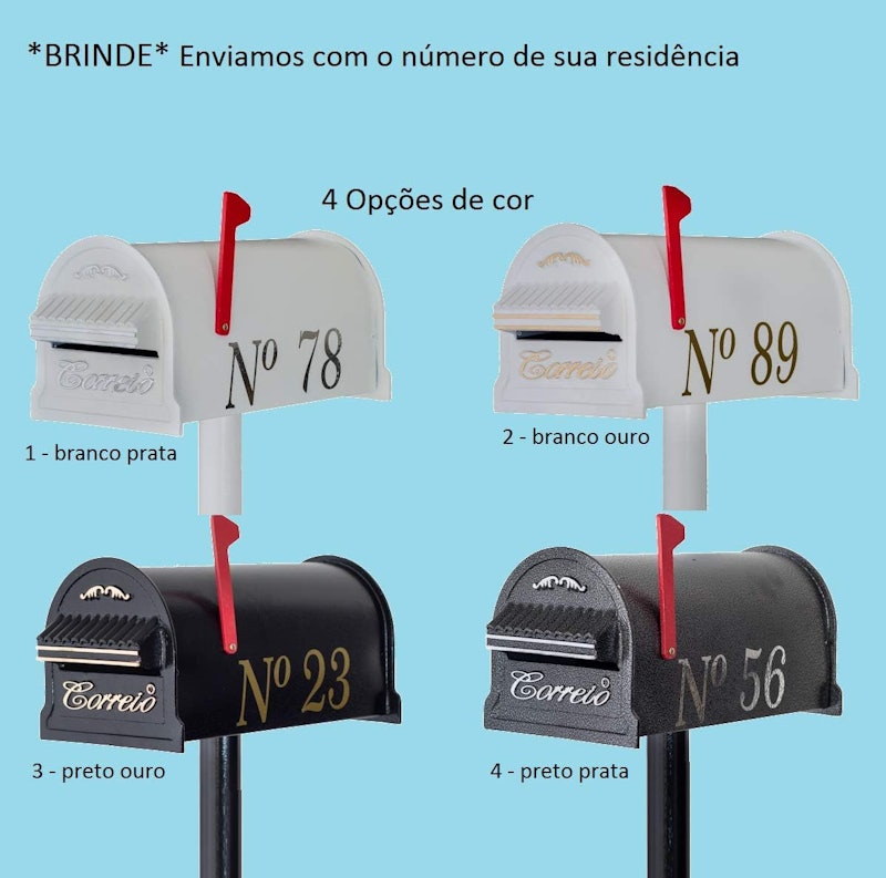 Caixa de Correio Americana com Pedestal para Jardim e Condomínio 4