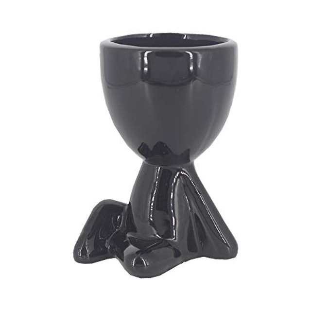Vaso Decorativo Robert Plant Perna Cruzada Mãos no Chão Preto 2