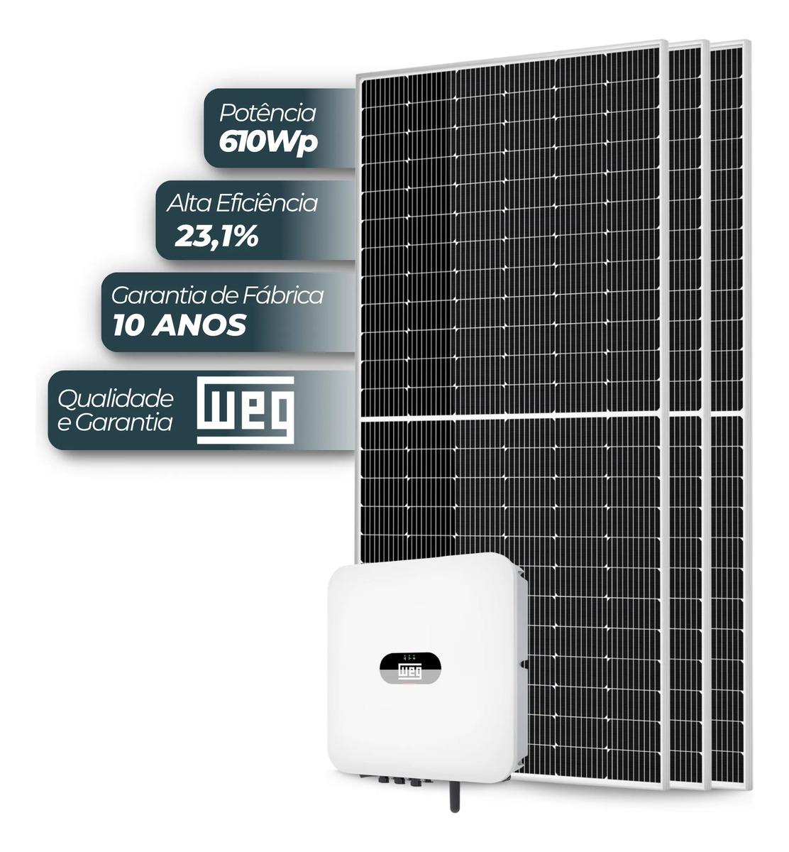 Kit Energia Solar Weg 7,32 KWP com Inversor SIW300 Híbrido 1