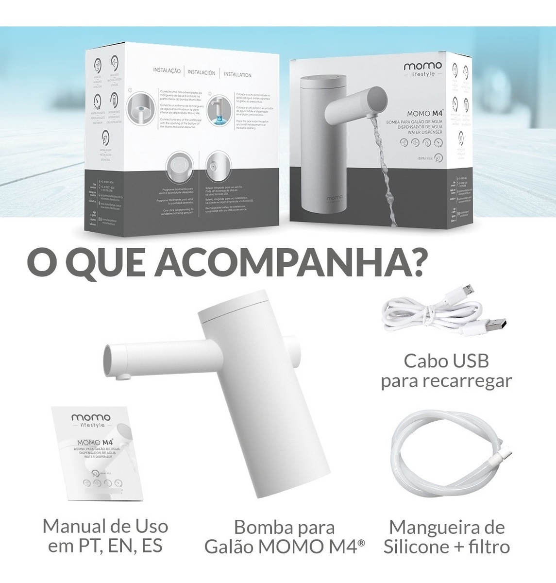 Bebedouro Bomba Elétrica para Galão de Água M4 3