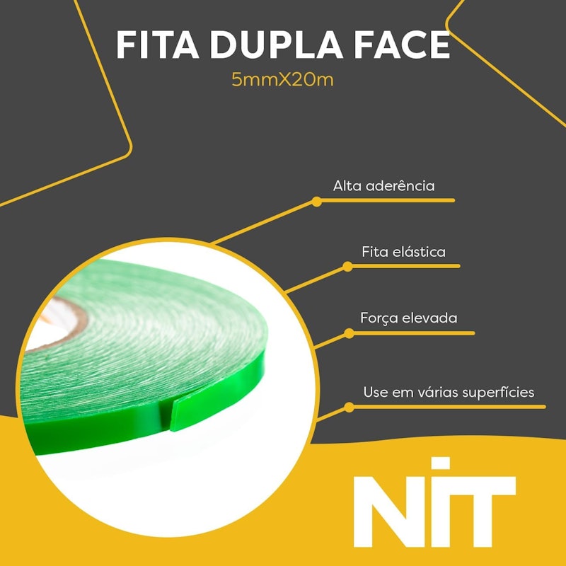Fita Dupla Face Massa Acrilica Transparente 20 m 2