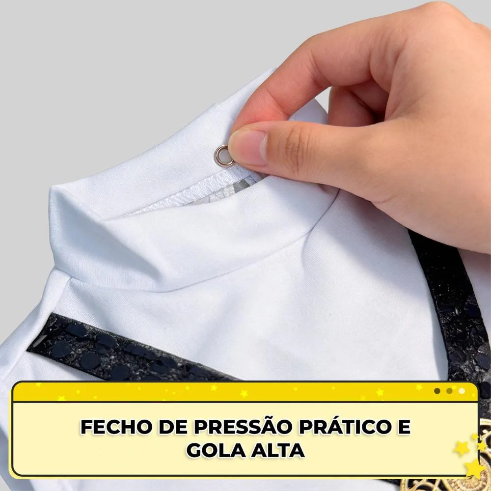 Fantasia Guerreiras do KPop Infantil Branca Golden de Luxo pra Menina 5