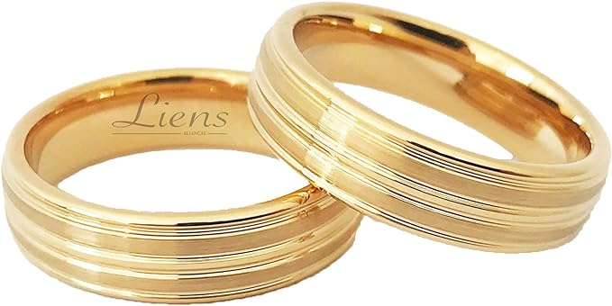 Alianças 6 mm Banhadas a Ouro 18 K Amor Eterno 1