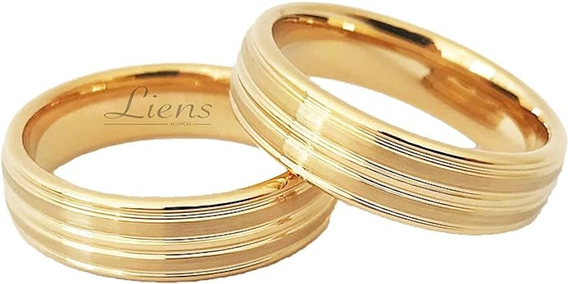 Alianças 6 mm Banhadas a Ouro 18 K Amor Eterno 1