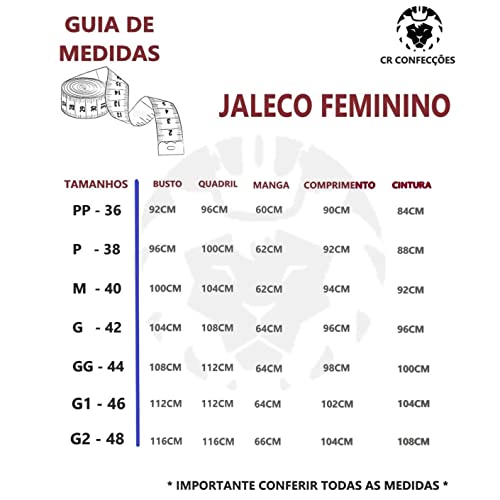 Jaleco Feminino Oxford Zíper 5