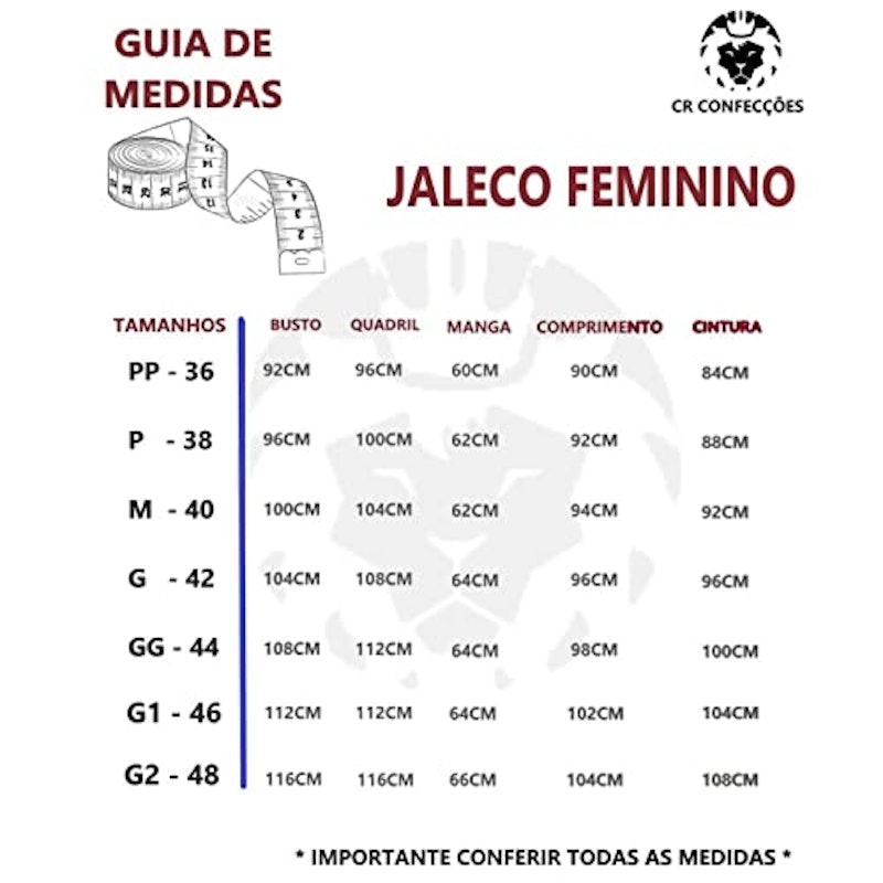 Jaleco Feminino Oxford Zíper 5