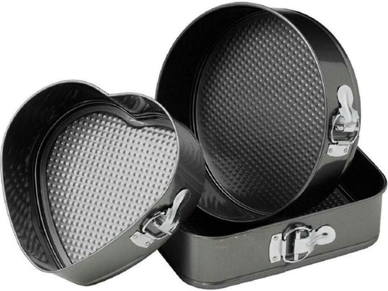 Kit Formas Assadeiras Fundo Removível Anti Aderente Bolo 3 Peças 1