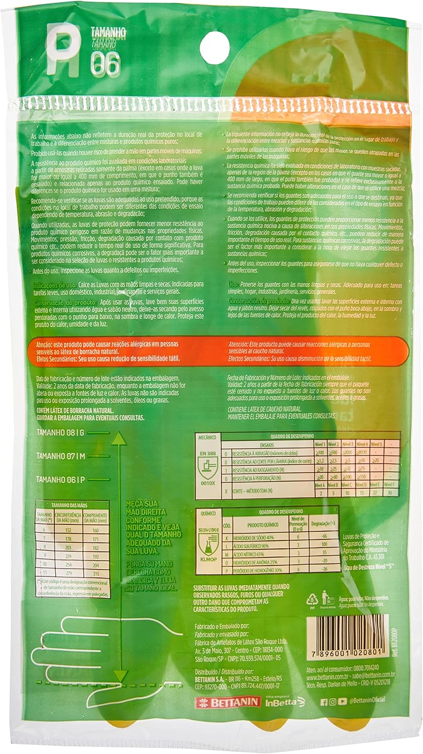Luva Látex Multiuso Pequena Amarela Brilhus 2