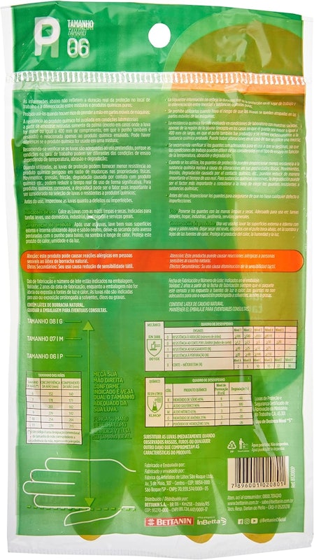 Luva Látex Multiuso Pequena Amarela Brilhus 2