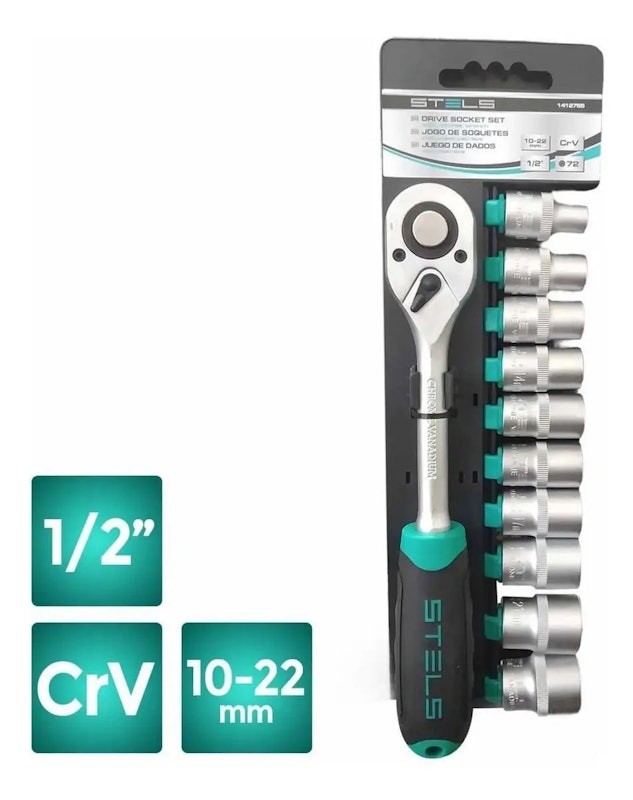 Kit de Chave Catraca e Soquetes 1/2 11 Peças Stels 4