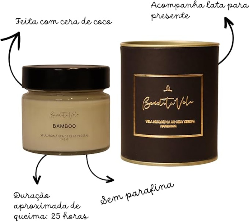Vela Perfumada Bamboo 145 g + Lata 4