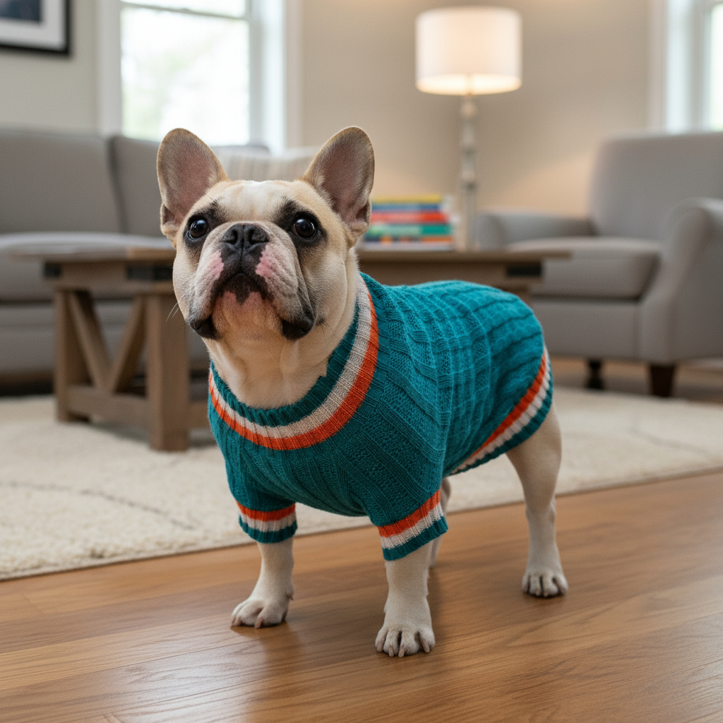 Roupinha Pet Katlen Tricot Canetran Listra Gola 5
