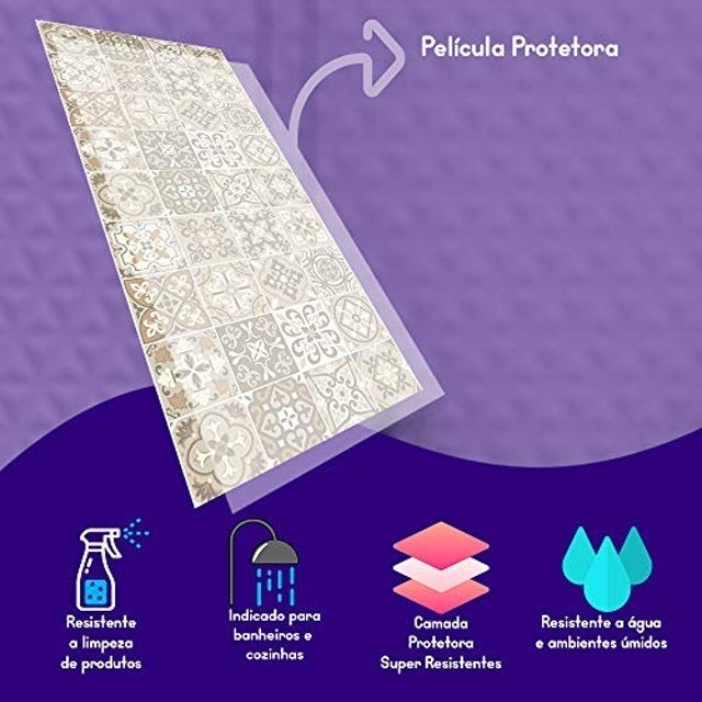 Adesivo Azulejos em Tons de Bege e Marrom 2