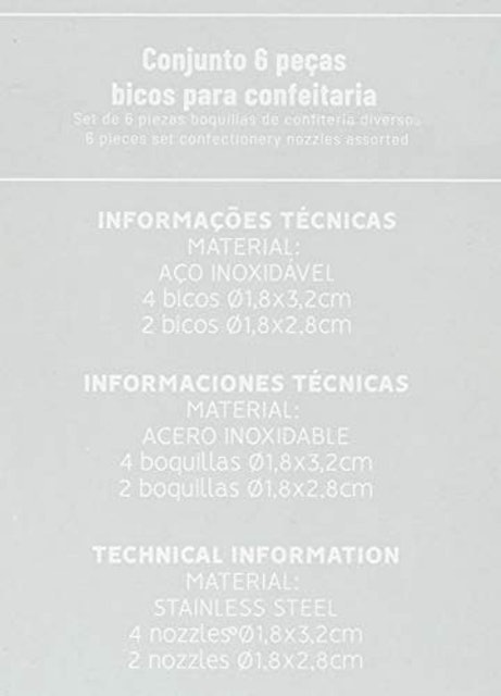 Conjunto de 6 Bicos de Confeiteiro 2