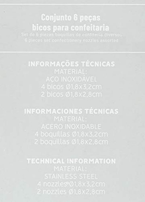 Conjunto de 6 Bicos de Confeiteiro 2