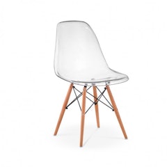 Cadeira Charles Eames Eiffel Wood Transparente