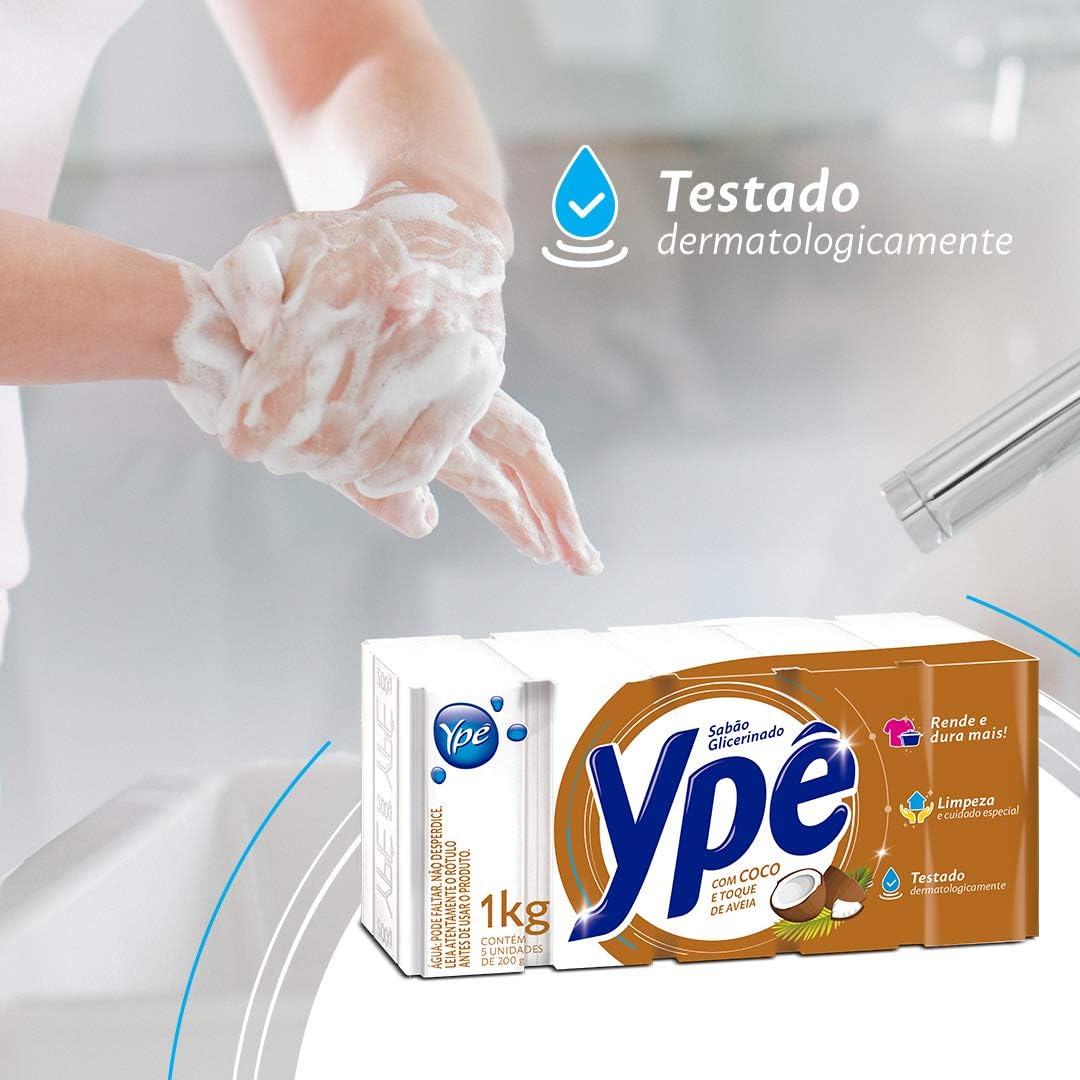 Sabão em Barra Ypê Coco e Toque de Aveia 1 Kg 2