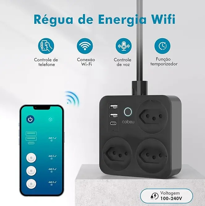 Filtro de Linha Tomada Inteligente Wi-Fi Coibeu 5