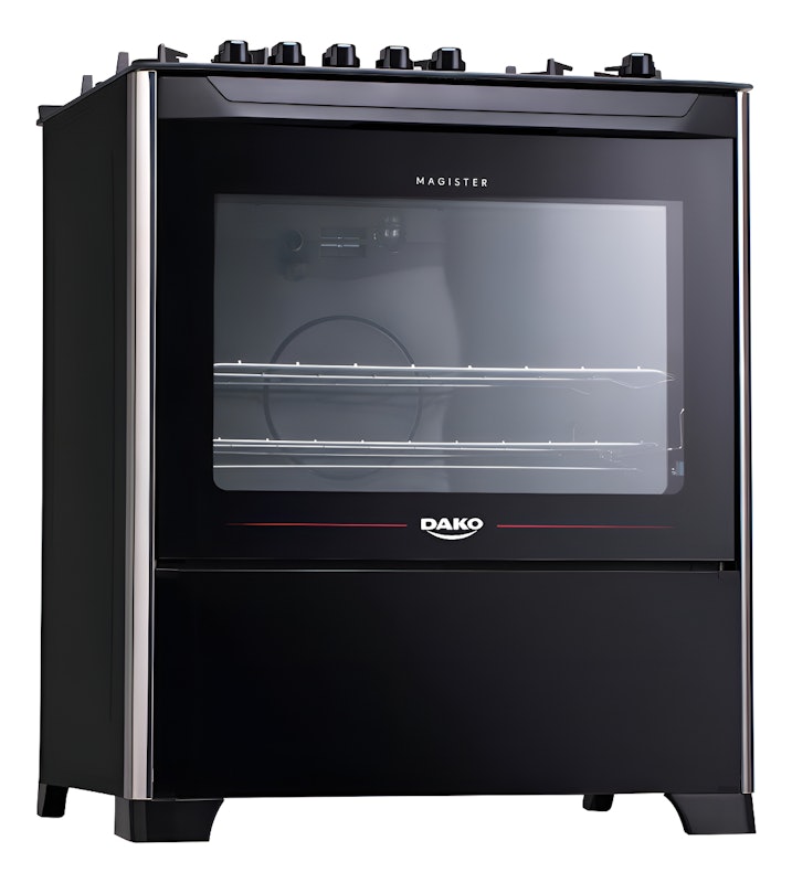 Fogão 5 Bocas Preto com Mesa de Vidro Dako Magister Bivolt 1