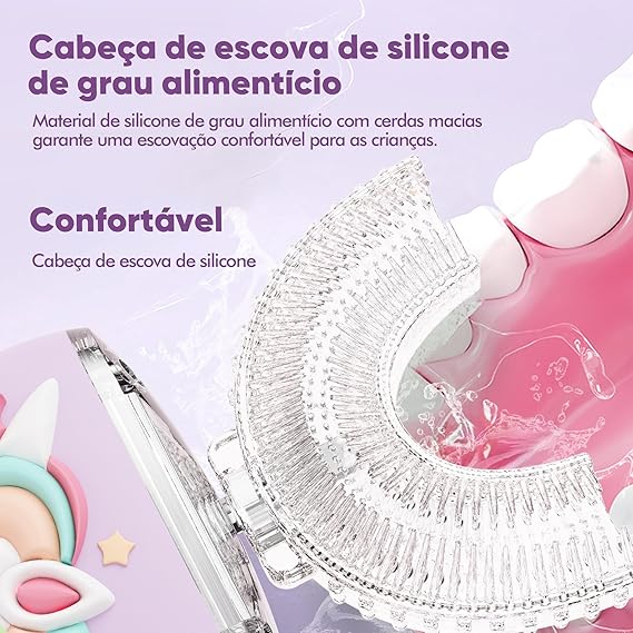 Escova Elétrica Infantil Formato U 4