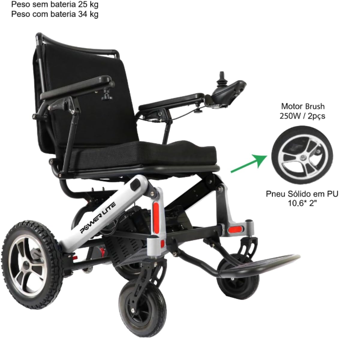 Cadeira de Rodas Motorizada Elétrica Dobravel Compacta Pop 3