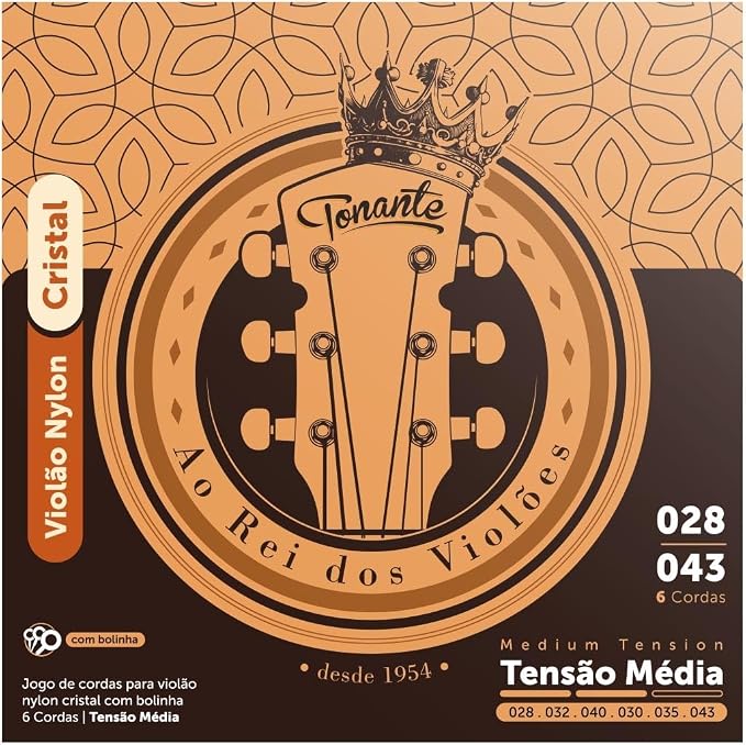 Encordoamento Nylon Cristal com /Bolinha Cobre Prata Média 0.028-0.043 1
