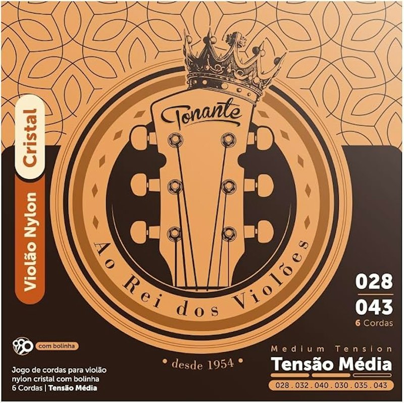 Encordoamento Nylon Cristal com /Bolinha Cobre Prata Média 0.028-0.043 1