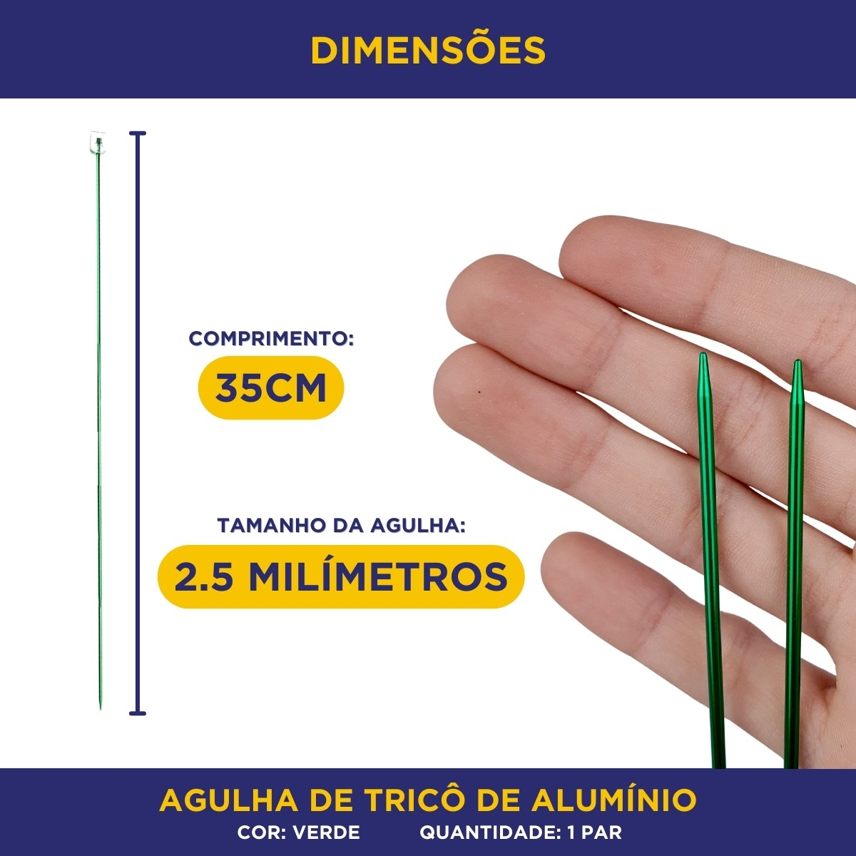 Agulha de Tricô Alumínio 2