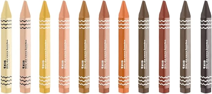 Giz de Cera Jumbo Triangular – Tons de Pele – 12 Cores 2
