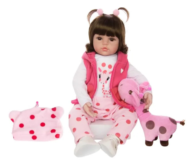 Boneca Bebê Reborn Menina Silicone Original Girafinha Boneca 3