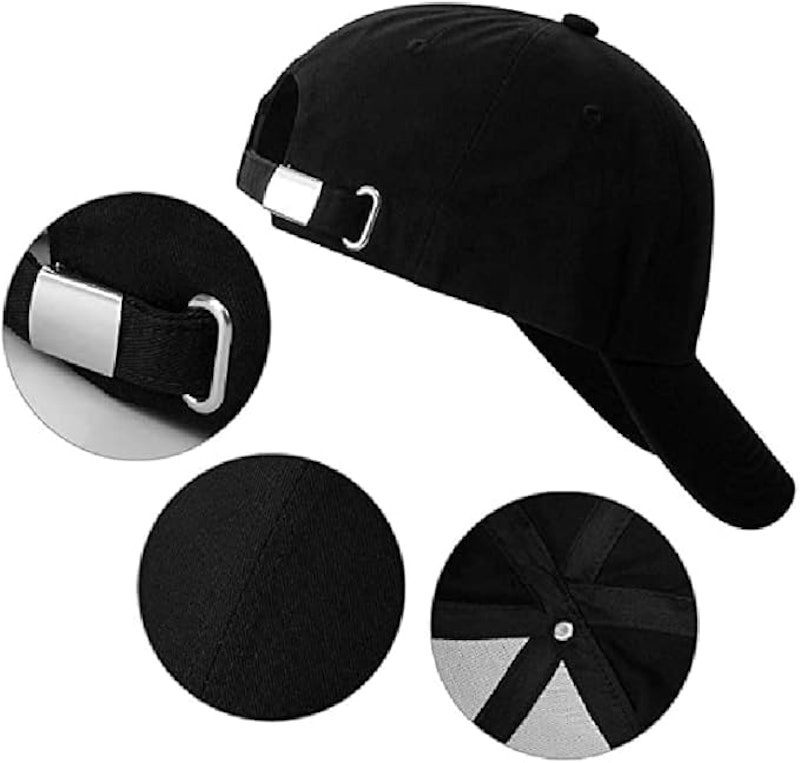 Boné Liso Preto Básico Fitão Unissex Aba Curva Ajuste Metal 3