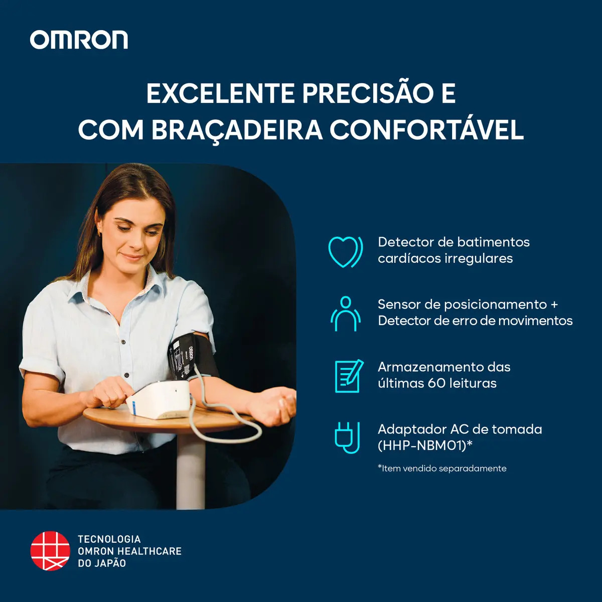 Monitor de Pressão Arterial de Braço com Bluetooth Omron HEM-7156T 5