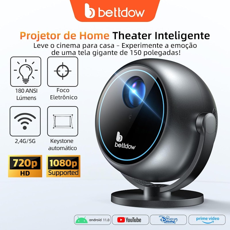 Mini Projetor Portatil 360° Bettdow 2