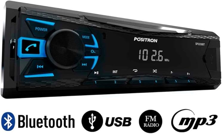 Auto Rádio SP2230BT MP3 USB Viva Voz Bluetooth  5