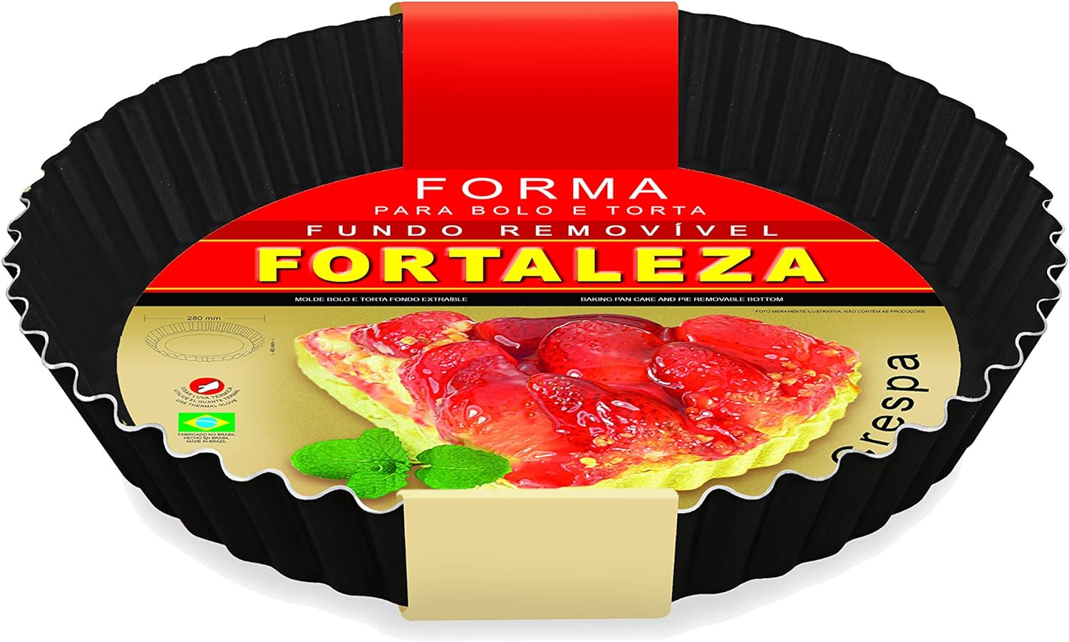 Forma para Bolo e Torta Crespa com Fundo Removível Black  2