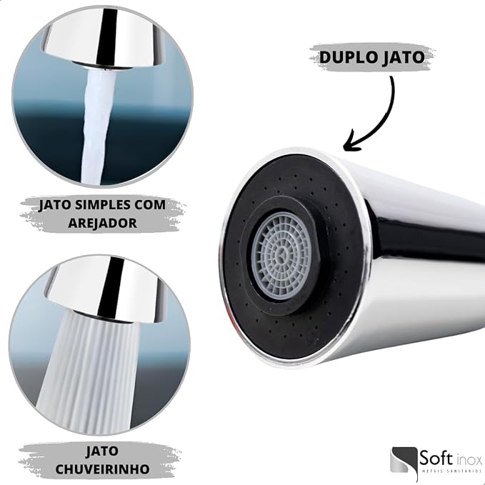 Torneira Cozinha de Parede Com Filtro Cone Cromada 4