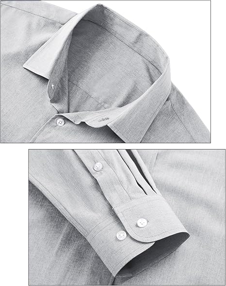 Camisa Masculina de Linho de Manga Comprida e Botões sem Rugas 2