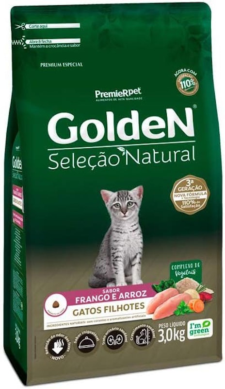 Ração GoldeN Seleção Natural Gatos Filhotes Frango e Arroz 1