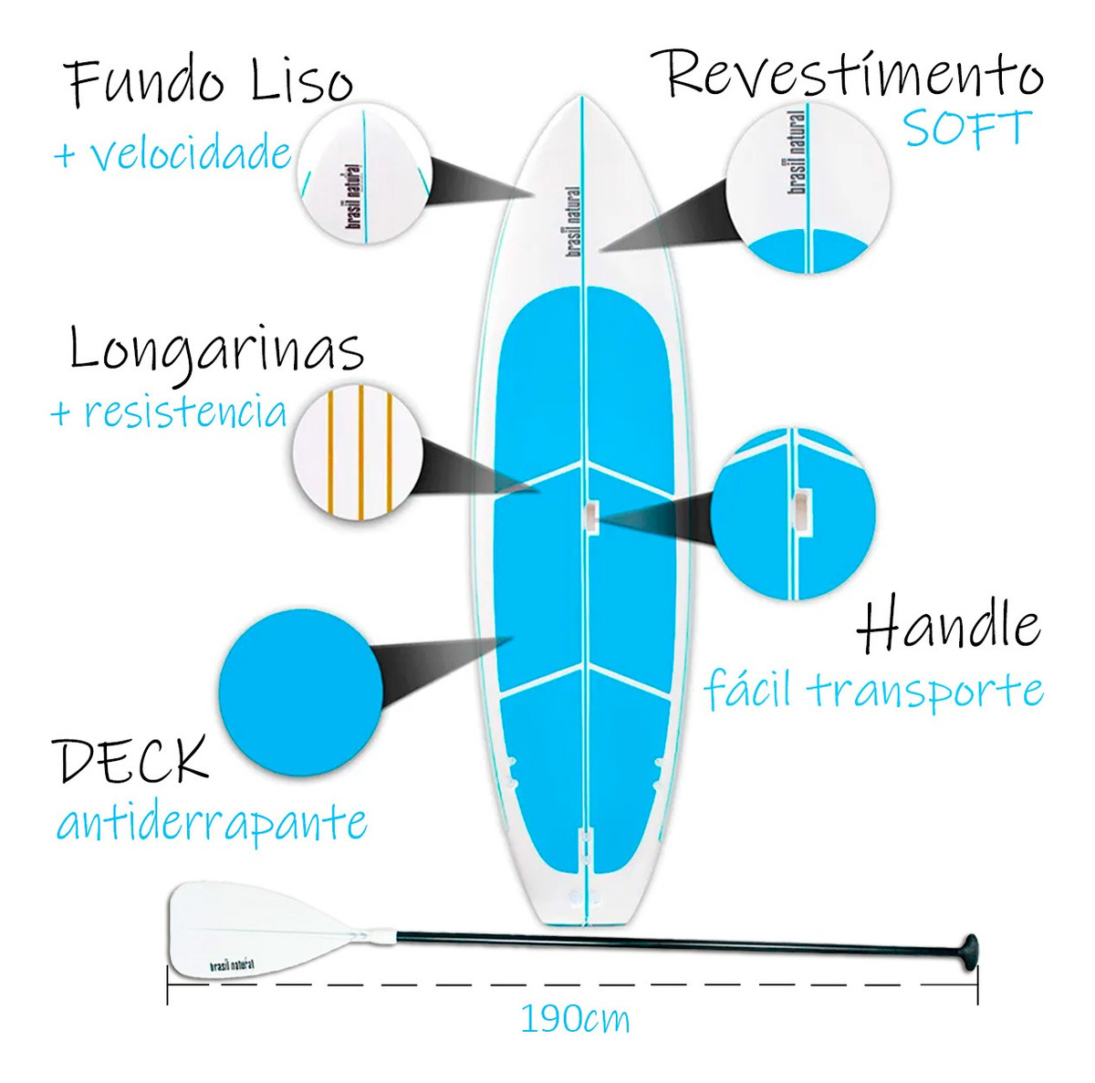 Prancha de Stand Up Paddle 10 Pés Soft + Kit Remada 5
