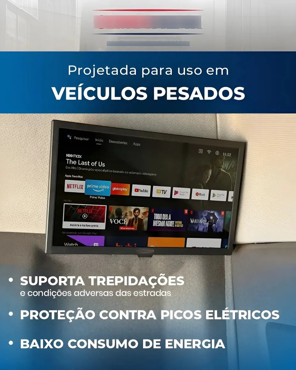Smart TV para Caminhão 24" Wi-Fi Android 12 Ônibus Motorhome  5