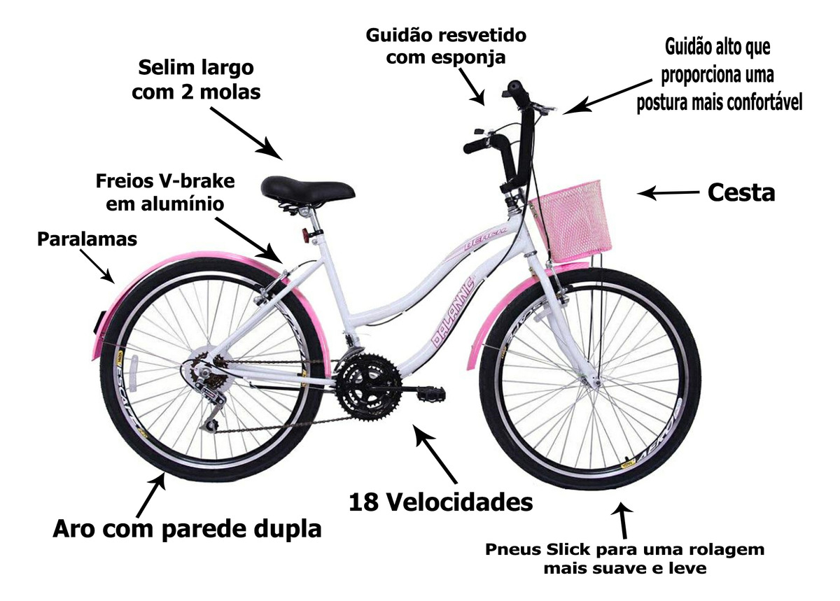 Bicicleta Aro 26 Beach 18V Feminina 4
