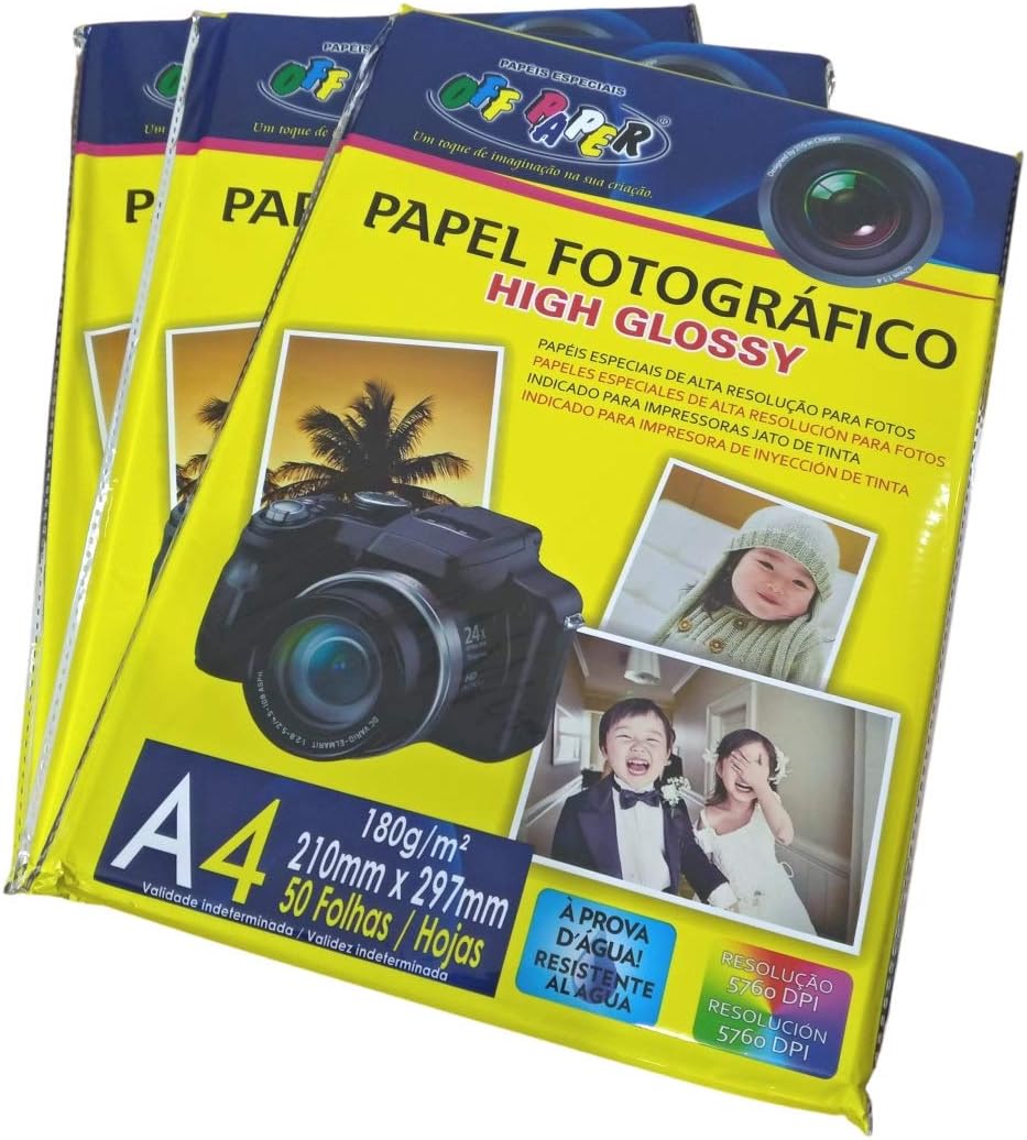 Papel Fotográfico High Glossy 180G – A4 com 50 Folhas 5