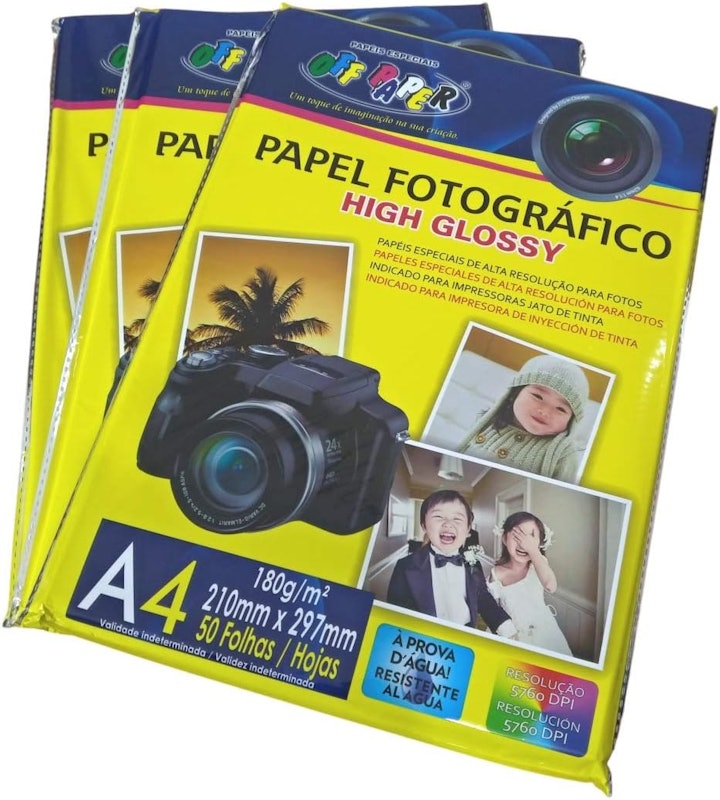 Papel Fotográfico High Glossy 180G – A4 com 50 Folhas 5