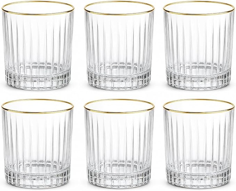 Copo Baixo de Vidro Egeu com Borda Dourada 330 ml 6 Peças 1