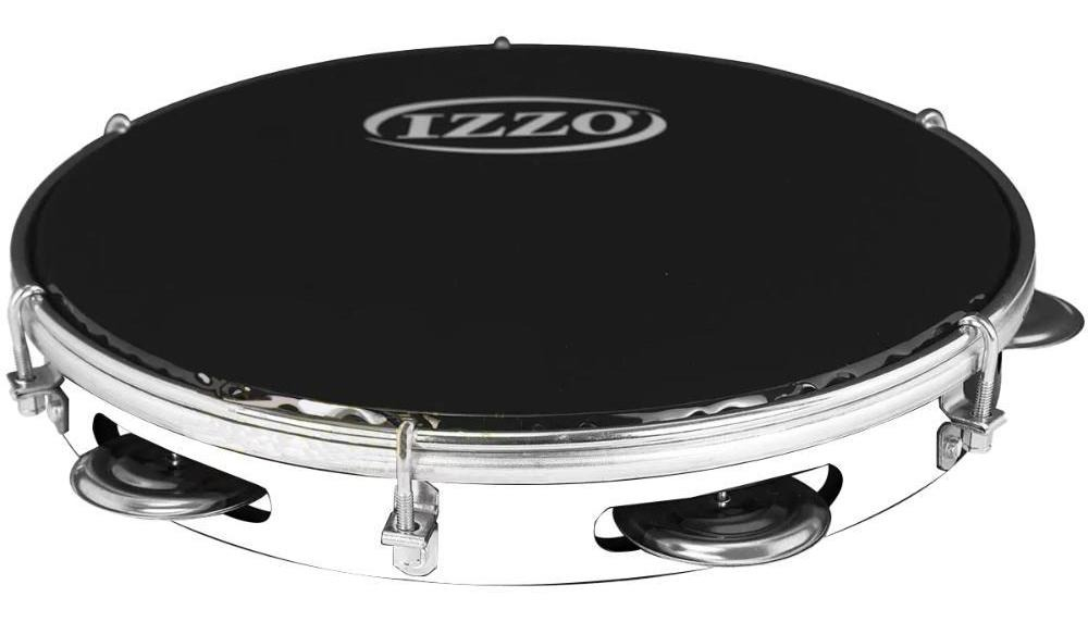 Pandeiro Izzo 10” ABS Branco com Pele Preta 3