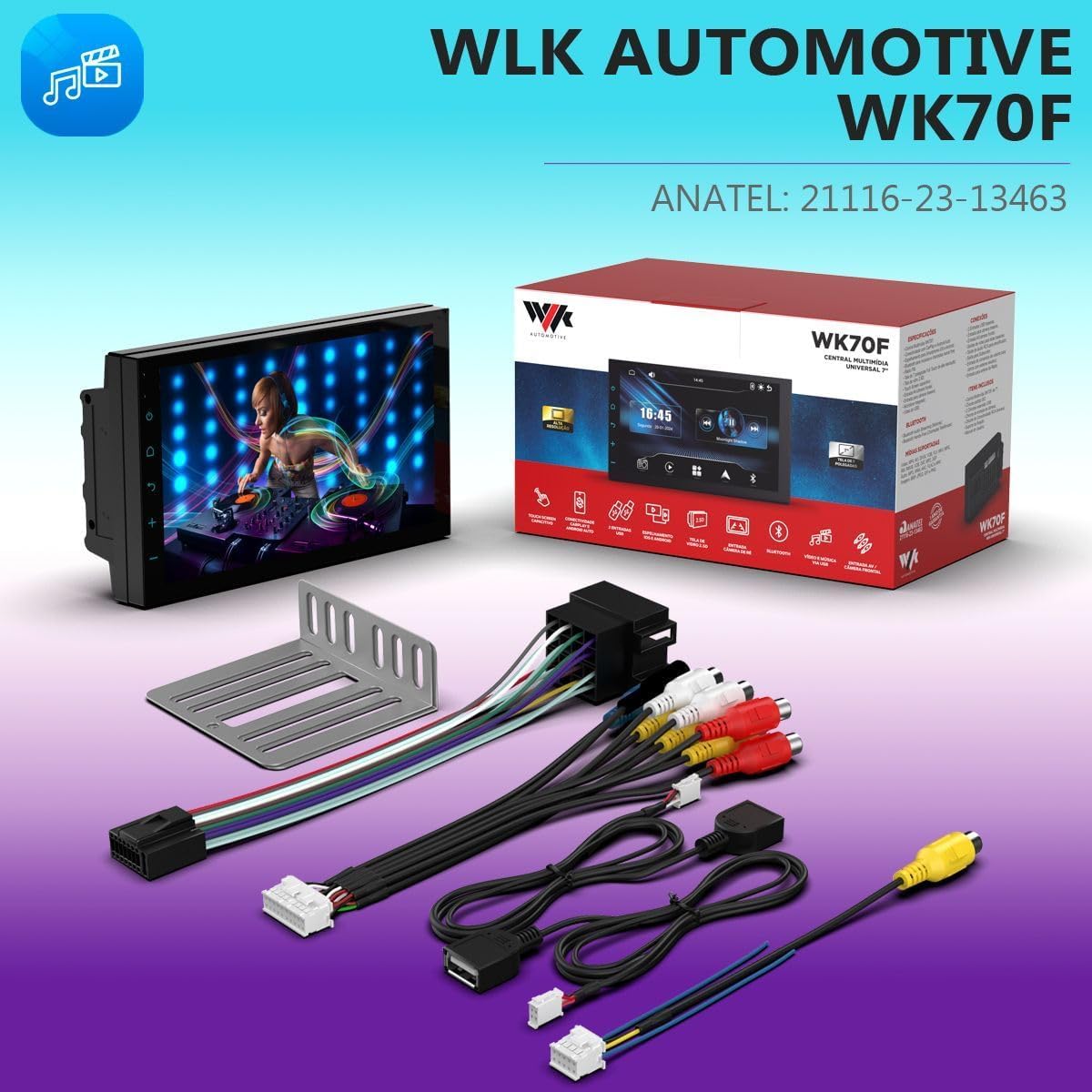 Central Multimídia 7" Carplay 5